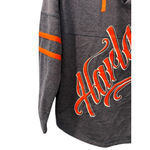 Harley Davidson Hooded Size Large Biker Relaxed Fit Hoodie Graphic Women's Gray Photo 5