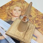 Champagne Cz Rhodium Brass Ring Size 5 Photo 2