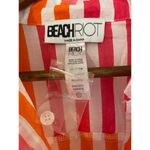 Beach Riot  Alexa Top Button Down Stripes Pink Orange White Cover Up Sunset NWOT Photo 10