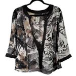 Alex Evenings Mulitcolor Abstract Sheer Jacket Party Cocktail Wedding Womens XL Photo 0