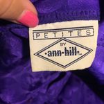 VINTAGE 1980'S PETITES BY ANN HILL PURPLE BROCADE BLOUSE (MP) Size undefined Photo 8