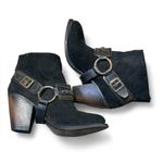 FREEBIRD by Steven  El Paso Ankle Boots Womens 8 Black Suede Leather Harness Photo 9
