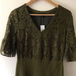 Ann Taylor NWT Moss Green Lace Dress Photo 2