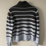 Tommy Hilfiger Vintage Turtleneck Sweater Stripe Grey & Blue Photo 2