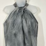 Mazik Distressed Chambray Halter Top Size Medium Gray Photo 5