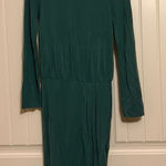 Sam & Lavi Emerald Green Dress Small Long Sleeve Button Back Cutouts Modal Blend Photo 0
