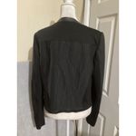 Elie Tahari Black Textured Collarless Open Front Jacket Blazer Photo 3