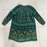 Derhy Paisley Like New Green Longsleeve 100% Viscose Dress Sz Medium Photo 2