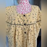 Vintage Unique Night Wear Floral Cotton Long Modest Nightgown House Dress XL Yellow Photo 1