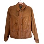 Eddie Bauer 90s Minimalist Classic Lamb Leather Jacket In Caramel Brown Small Photo 4