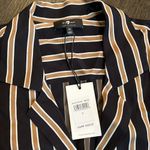 7 For All Mankind  Striped Midi Dress (M) black/gold Photo 4