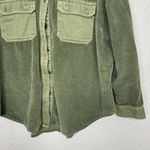 American Eagle Women M Green Corduroy Canvas Button Front Shirt 100% Cotton Photo 1