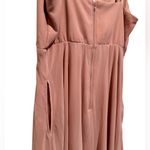 Birdy Grey  SPAGHETTI STRAP DEEP V NECK FLOOR SWEEPING CHIFFON PINK DRESS M Photo 3
