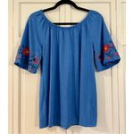 Westport blue embroidered sleeve blouse xs Photo 1