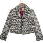 Tulle Anthropologie Jacket Womens Extra Small Gray White Checkered Coat Boho Size XS Photo 0