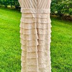 David's Bridal David’s Bridal Tiered Champagne Gold Shimmer Gown Photo 6