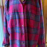 CHAUS WOMAN Plaid Flannel Shirt Jacket Oversized Red Blue Warm Cozy Size 2X Photo 0