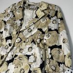 Joan Rivers  JACKET BLAZER FLORAL FLOWER WHITE TAN‎ SIZE 14  3/4 SLEEVE POCKETS Photo 1