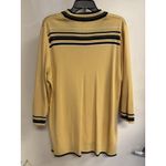 Misook Maize Yellow Black‎ White Stripe Knit Top Women’s Size XL 3/4 Long Sleeve Photo 4