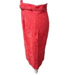 Catherine Malandrino Hot Pink Lace Print  Belted Pencil Skirt Photo 3