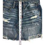 American Eagle Y2K Blue Denim Mini Skirt Sz 0 Button Fly Grunge Festival Indie Photo 5