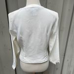 Pendleton Vintage  Ivory Satin Strip V-Neck Button Up Blouse Top Polyester Sz 6P Photo 2