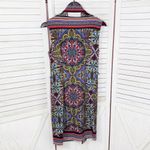 Premise Mosaic Multi Print Faux Wrap Belted Sleeveless Dress Multicolor Small Photo 8