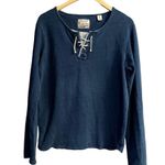Scotch & Soda Jersey Knit Top Long Sleeves Neck Ties Blue Pullover Jumper Small Photo 6