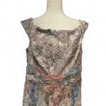 Adrianna Papell  Women Off Shoulder Textured Pastel Metallic Floral Maxi Dress 16 Photo 1