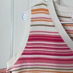 Liz Claiborne EUC Lizsport women’s orange pink white stretch knit vest top XL Photo 1