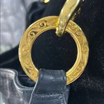 Andre Oliver Navy Blue Shoulder Bag with Snap Closure Gold Photo 1