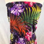 Just Love Beautiful tropical floral print smocked strapless maxi dress size medium Photo 1