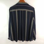 Premise  3X Navy Stripe Pocketed Collared Top Plus Workwear Photo 6