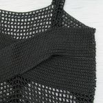 Crochet Tank Top Open Knit Black Cami Sheer Cut Photo 11