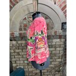 knit top long sleeve pink landsccape print y2k pink maroon green Size XL Photo 4