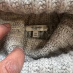 Madewell ‎ Cable Knit Turtleneck Wool Blend Sweater Brown Stripe Cable Knit XS Photo 3