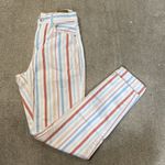 American Eagle Peach Striped Mom Jeans Size 2 Long Photo 1