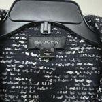 St. John Button Up Boucle Blazer Jacket Sz 10 Chunky Knit Business Academia Photo 2