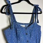 Madewell  Denim Tie-Strap Button‎ Front Sundress in Star Jaquard Photo 2
