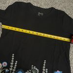 New Denim & Co. Black Floral Embroidered Floral 3/4 sleeve Top M Size M Photo 6