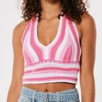 Hollister Pink crochet Halter Top Photo 1