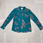 Sézane Sezane Elisa green floral silk blouse Photo 6
