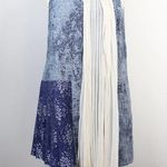 Bensoni Blue Ivory Drape Linen Sleeveless Shift Dress Size 6 Photo 0