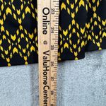 Susan Graver  Blouse M Geometric‎ Tie Neck Long Sleeve Black Yellow Top Photo 10