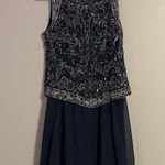 Kara J Women's 6 Petite Long Beaded V Trim Detail Dress with Scarf Photo 2