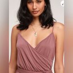 Lulus Katelyn Rusty Rose Ruffled Surplice Romper Photo 1