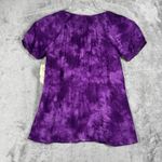 One World One World Top Purple Tie Dye Embroidered Casual Boho Hippie Size Small Petite Photo 2