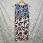 J. Jill‎ Floral Patchwork Sleeveless Knit V Neck Dress Women's Size XS NWT Blue Photo 4
