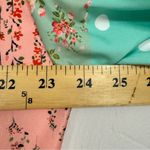 Lily Green Pink Floral Polka Dot Patchwork Blouse Womens 1X Boho Casual Spring Photo 6