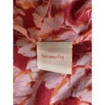 Rungolee Scarlette 100% Silk Red Pink Floral Ruffle Midi Dress Size L Rare Size L Photo 6